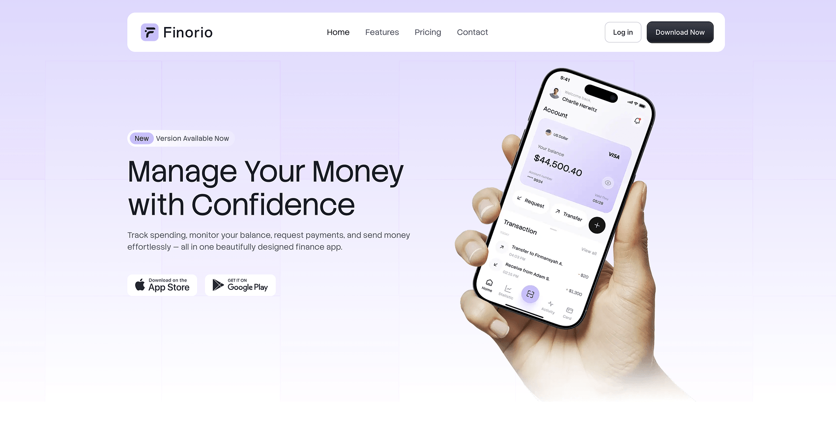 Finorio - Next.js Fintech & Personal Finance Template