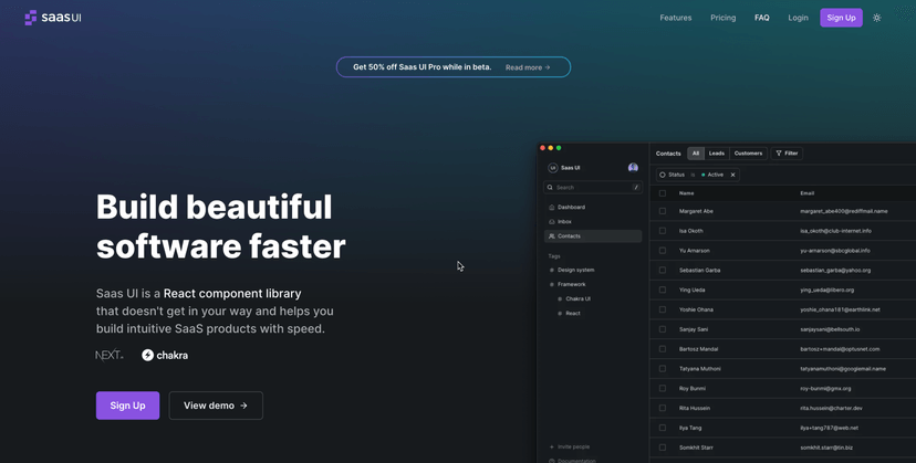 SaaS UI Next js Template Next js Templates