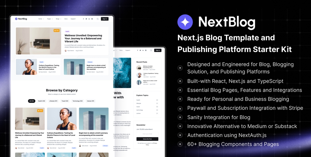 Next.js Starter Templates with Authentication and More