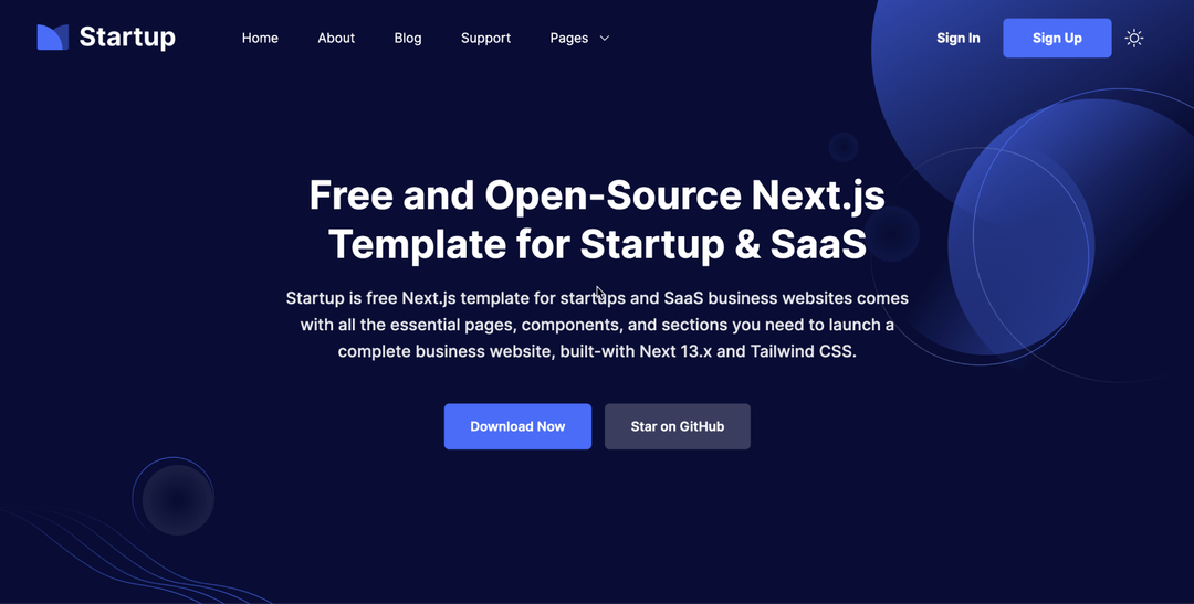 Next.js Startup Landing Page Templates